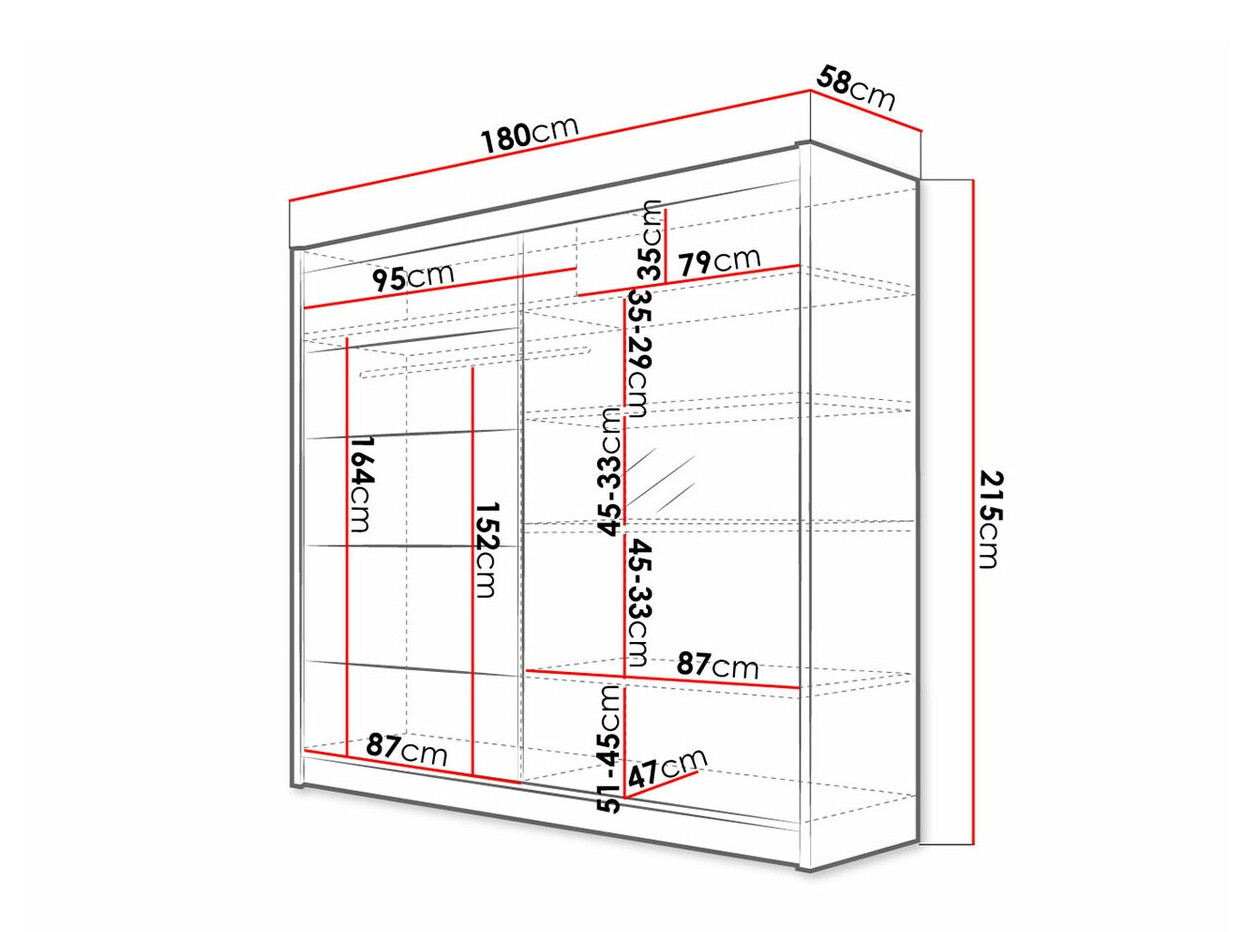 Шкаф Closico 142 (Чёрный + Artisan дуб)