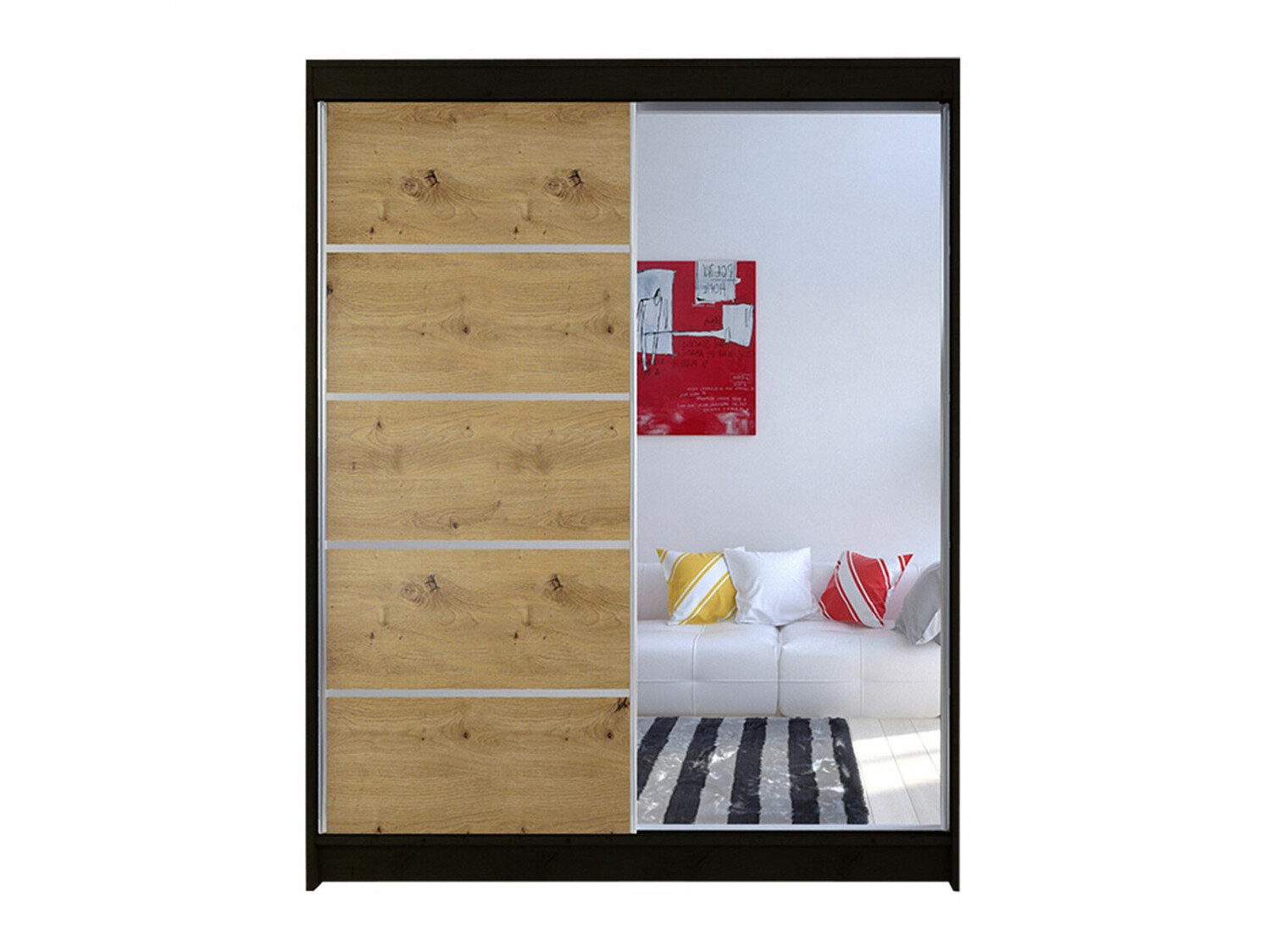 Шкаф Closico 143 (Чёрный + Artisan дуб)