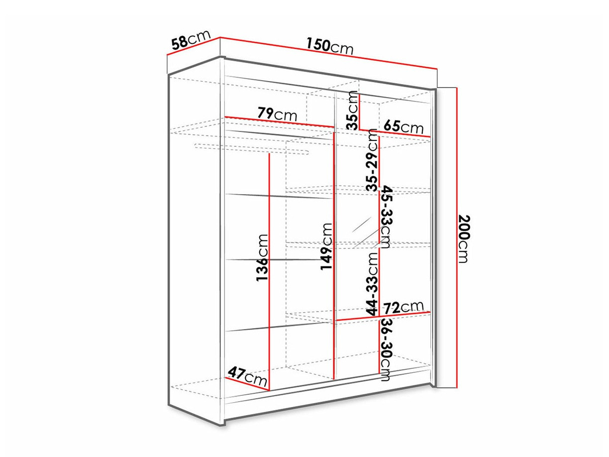 Шкаф Closico 143 (Чёрный + Artisan дуб)