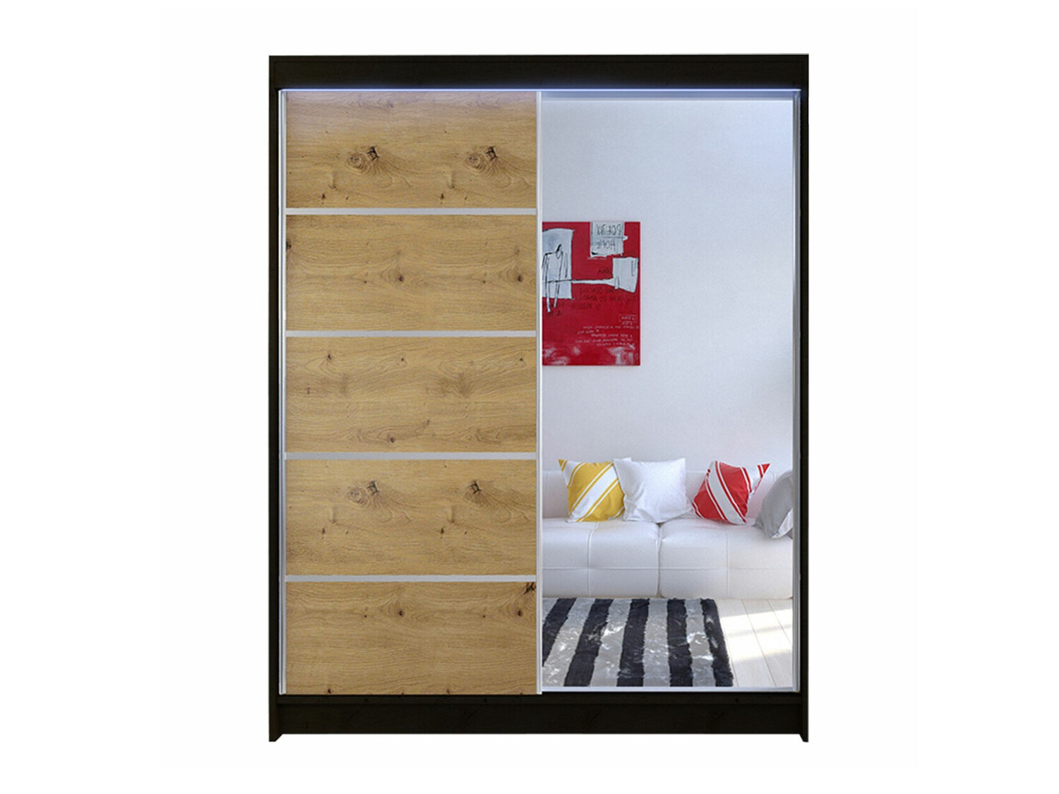 Шкаф Closico 143 (Чёрный + Artisan дуб)