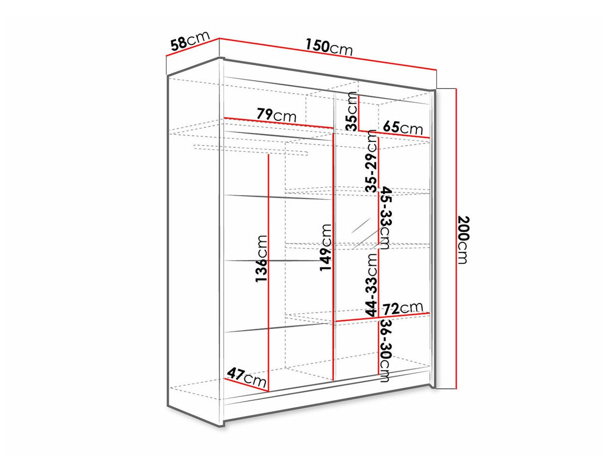 Шкаф Closico 143 (Чёрный + Artisan дуб)
