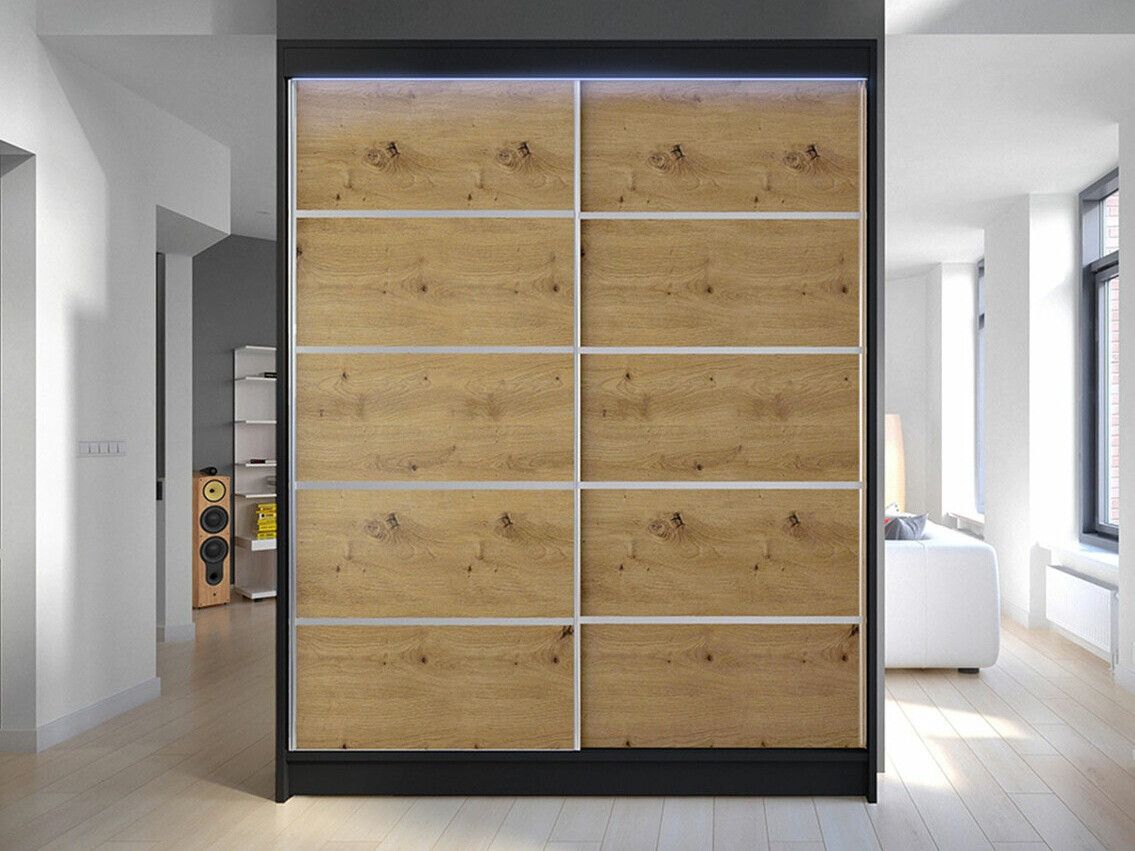 Шкаф Closico 145 (Чёрный + Artisan дуб)