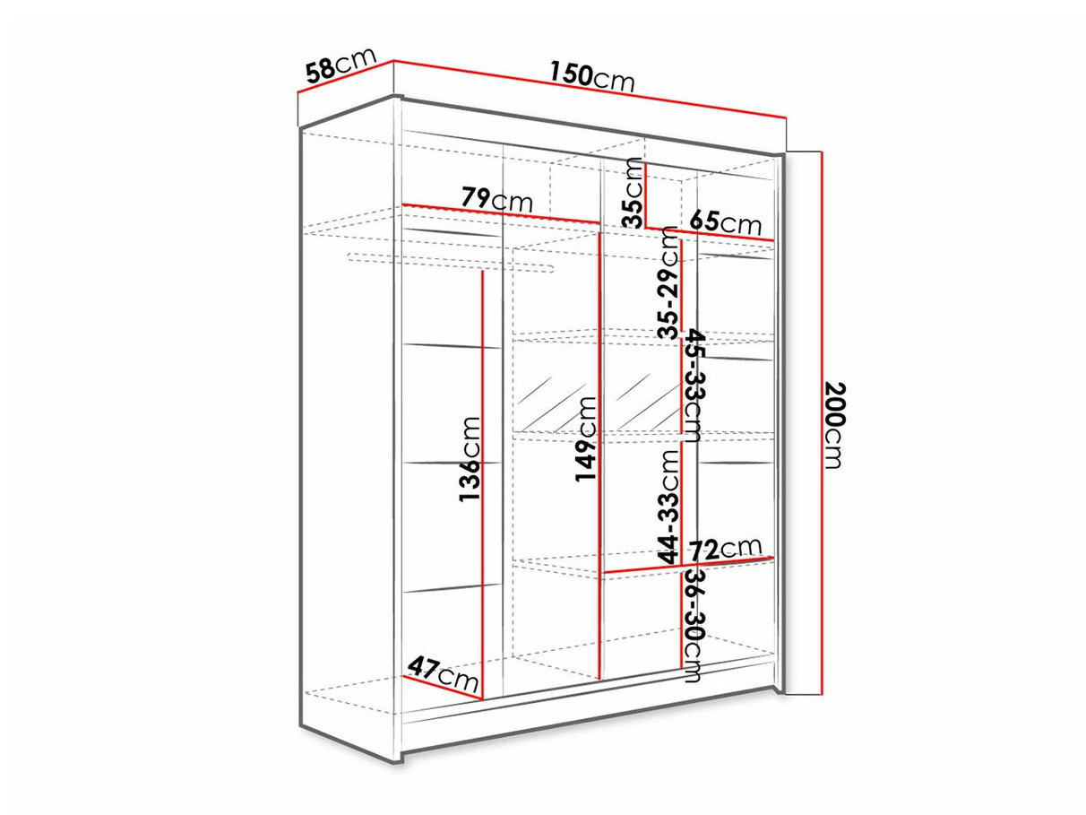 Шкаф Closico 146 (Белый + Artisan дуб)