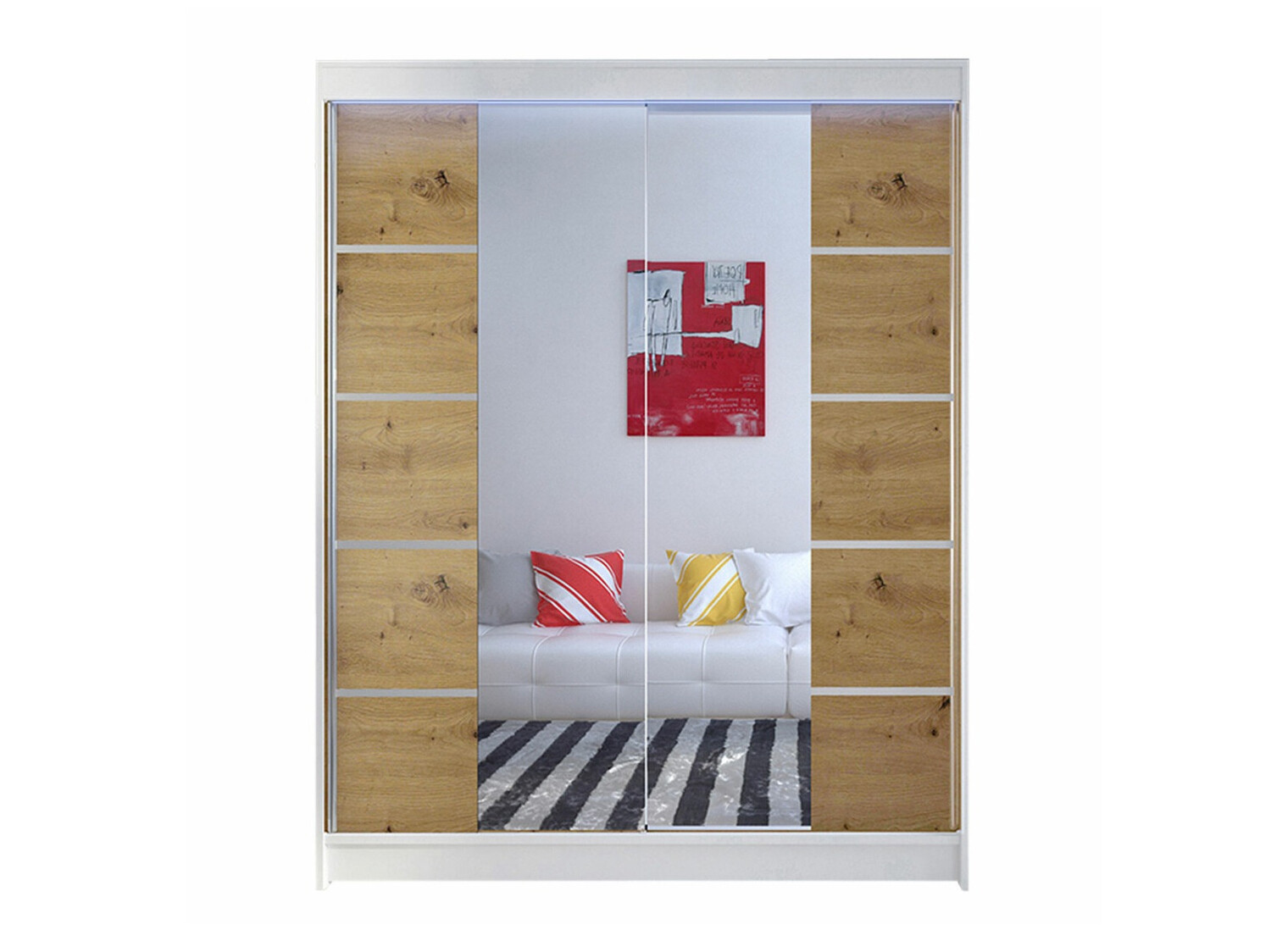 Шкаф Closico 146 (Белый + Artisan дуб)