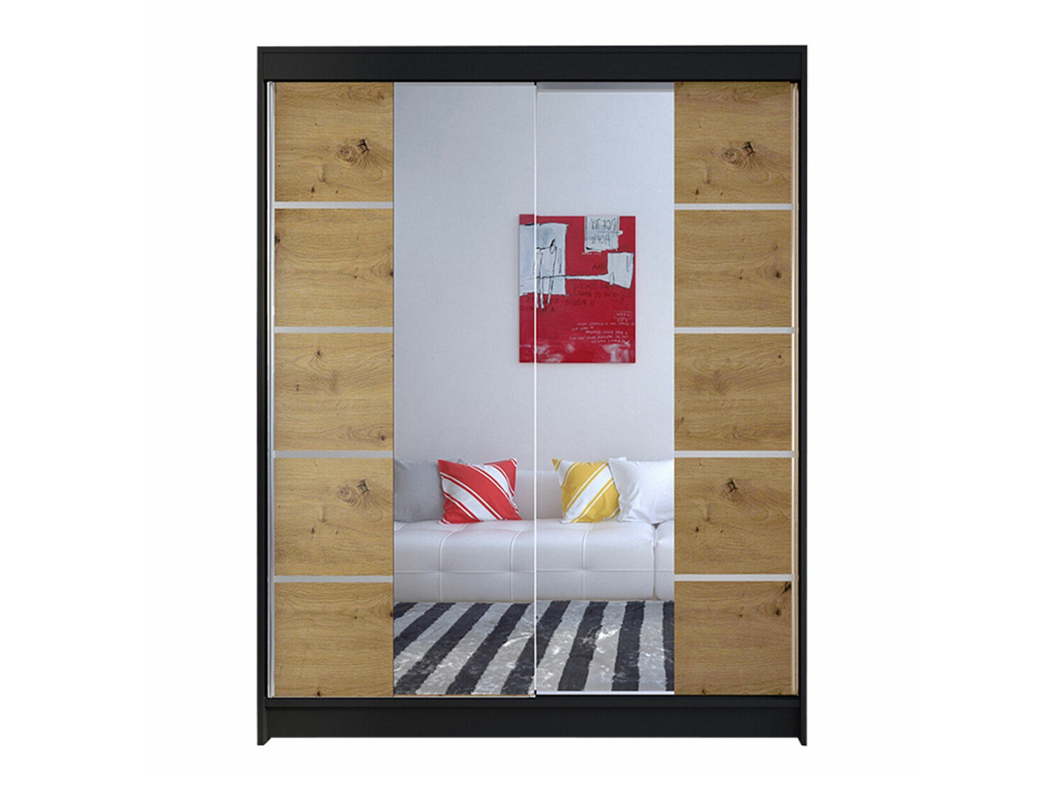 Шкаф Closico 146 (Чёрный + Artisan дуб)