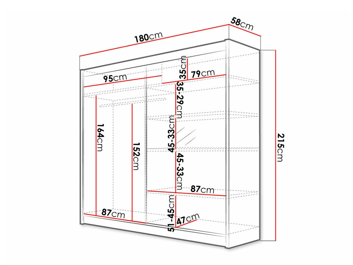 Skapis Closico 137 (Balts + Artisan ozols)