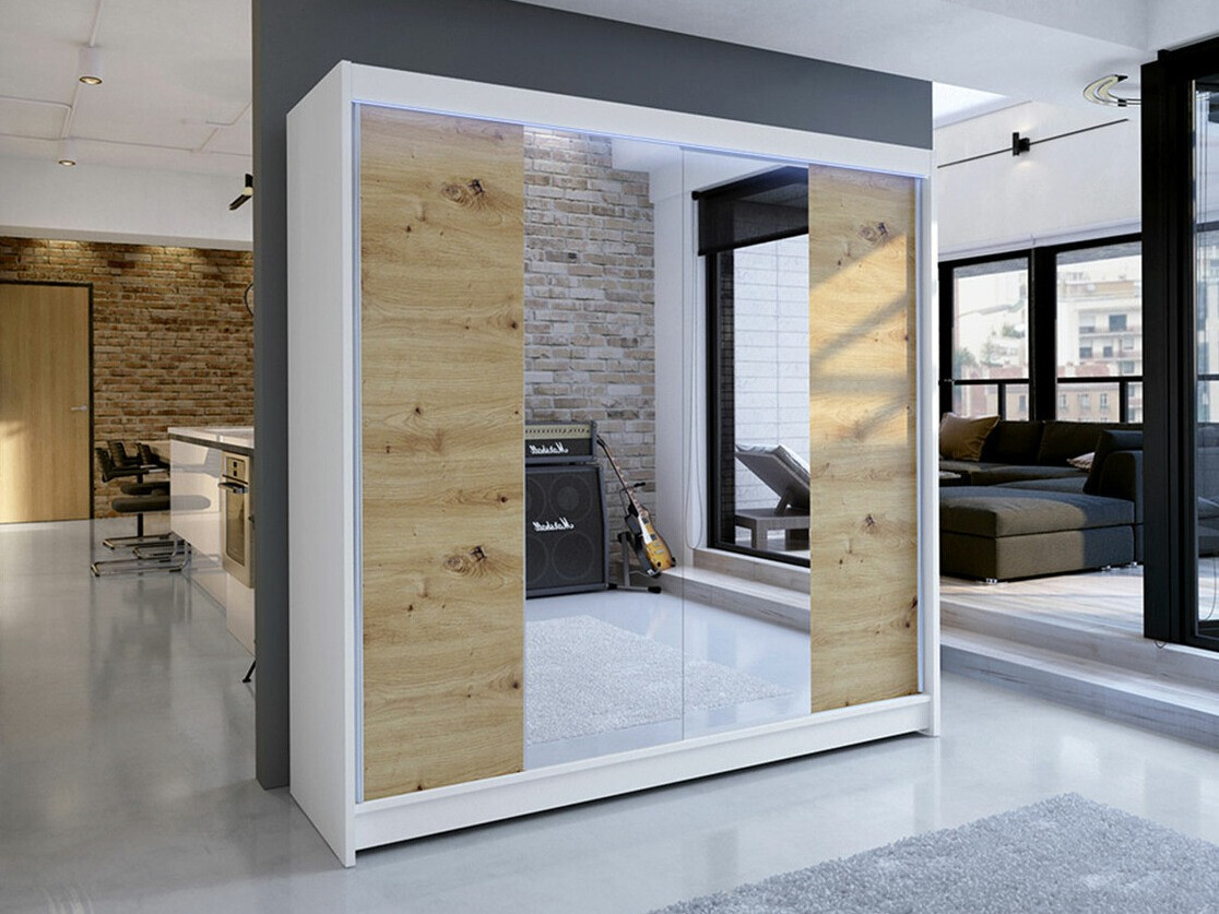 Skapis Closico 138 (Balts + Artisan ozols)