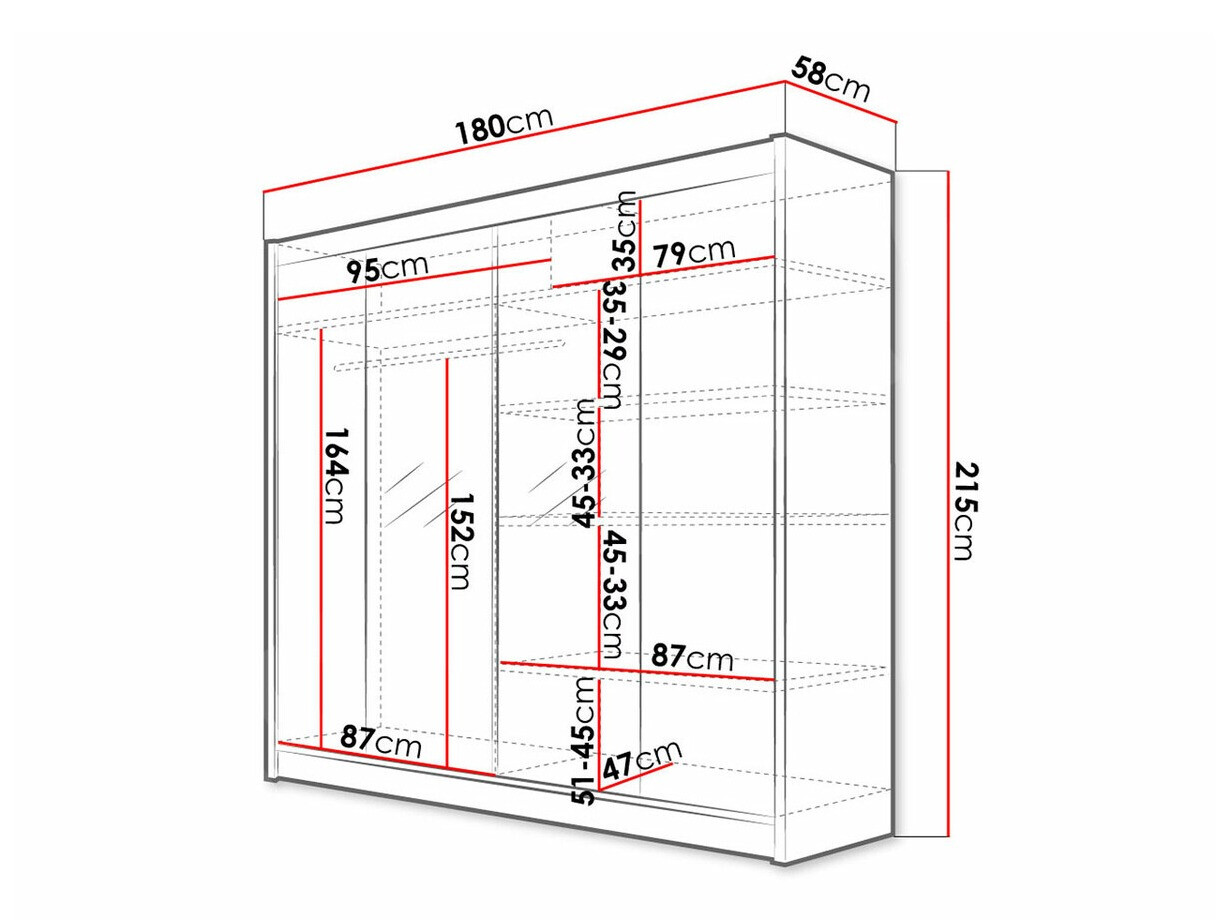 Skapis Closico 138 (Balts + Artisan ozols)
