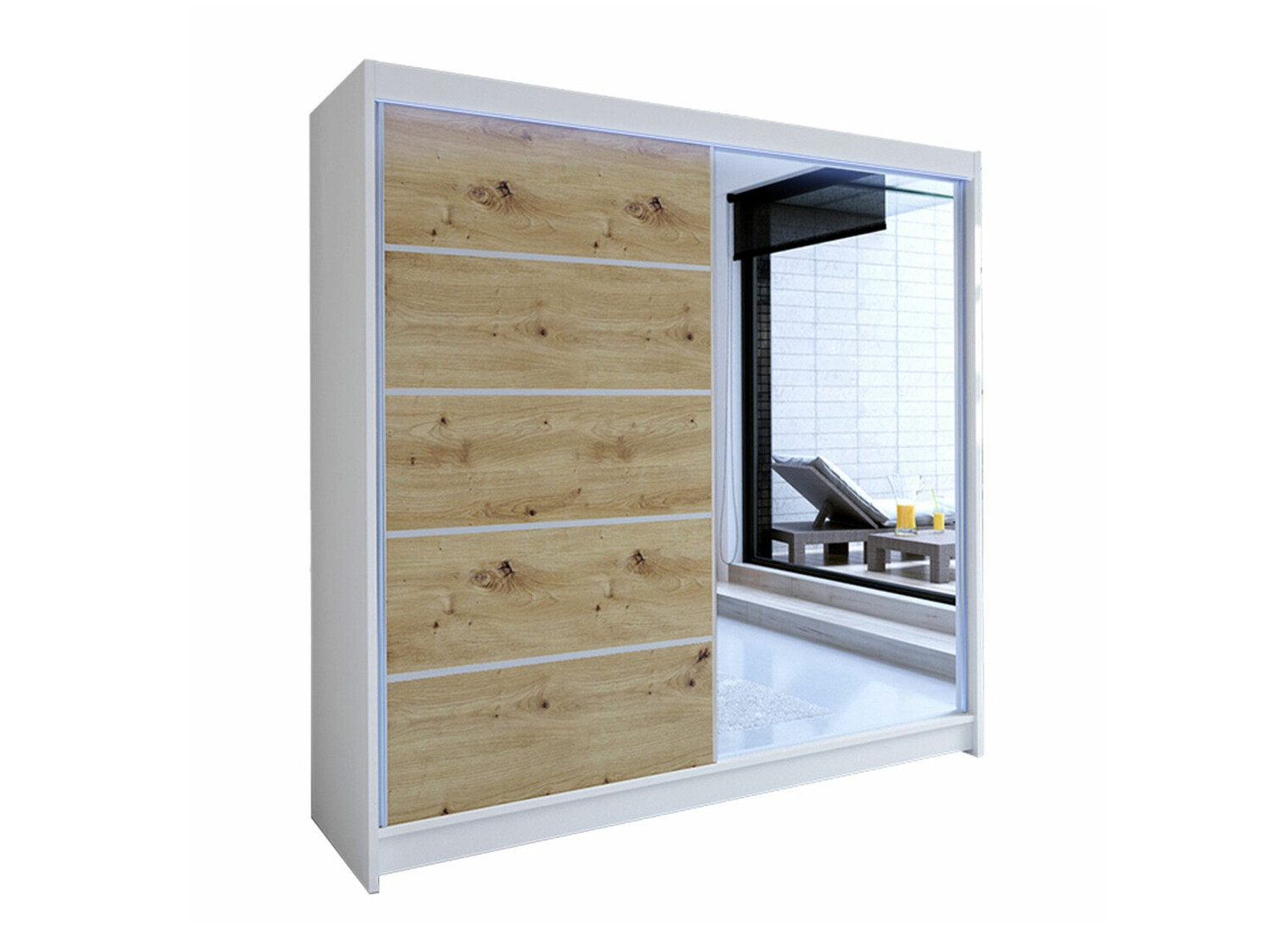 Skapis Closico 142 (Balts + Artisan ozols)