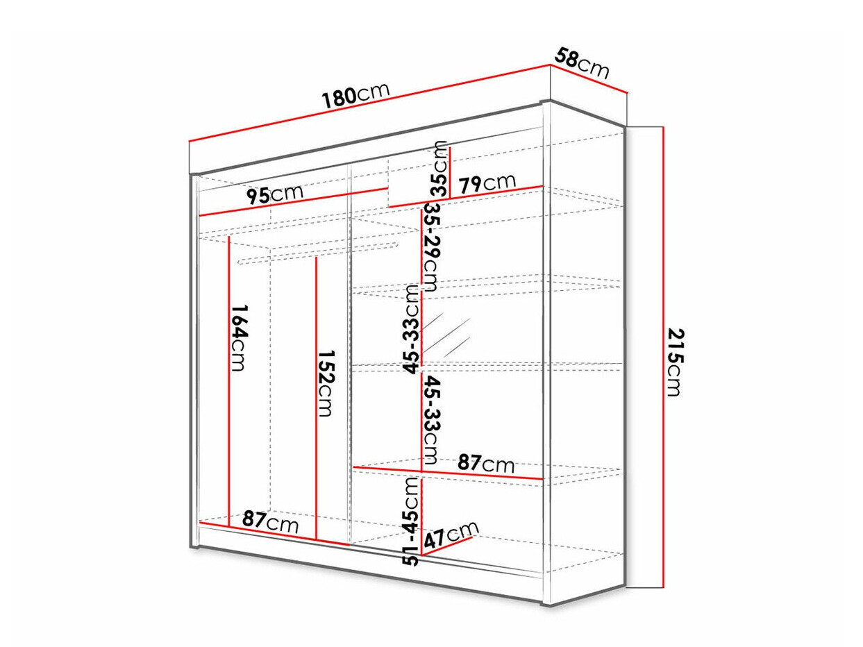 Skapis Closico Cavaris I (Balts + Artisan ozols)