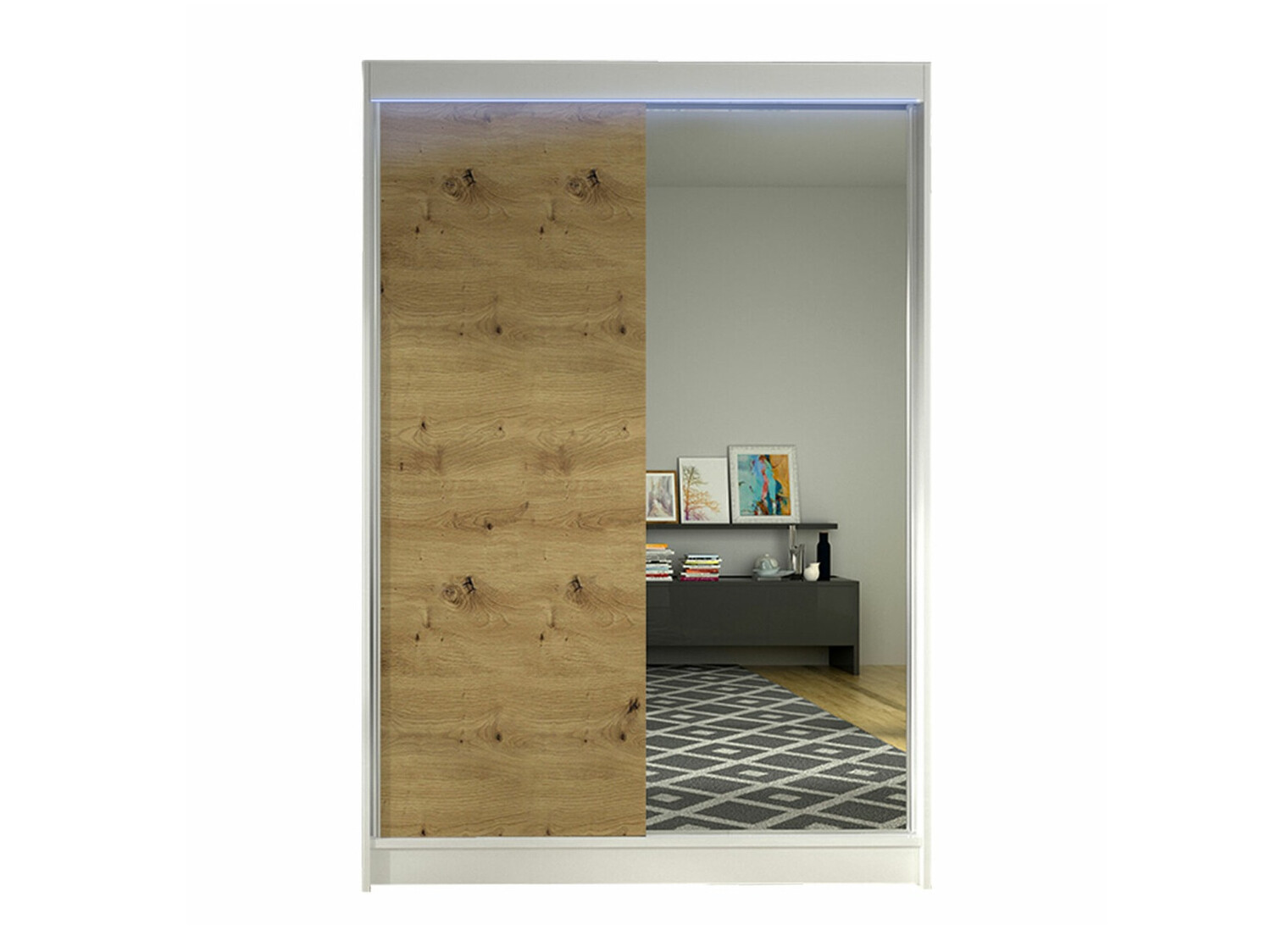 Шкаф Closico 147 (Белый + Artisan дуб)