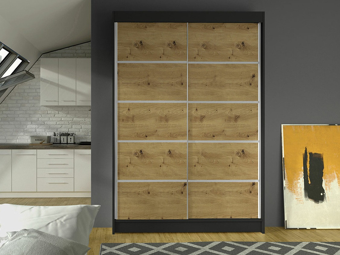 Шкаф Closico 150 (Чёрный + Artisan дуб)