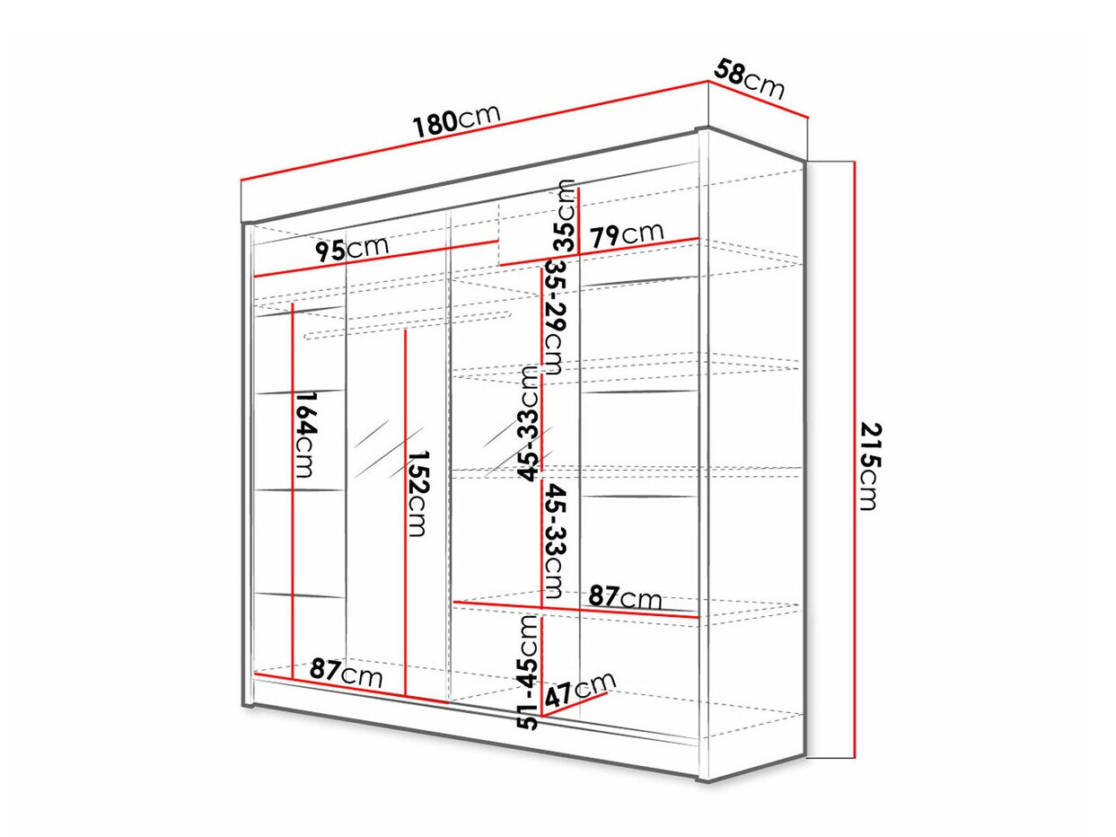Шкаф Closico 154 (Чёрный + Artisan дуб)