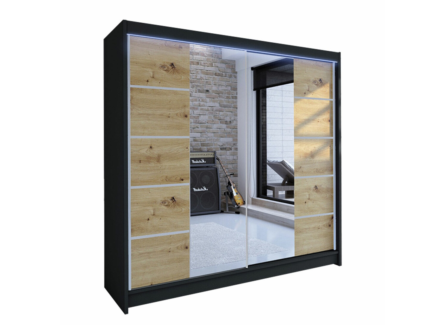 Шкаф Closico 154 (Чёрный + Artisan дуб)