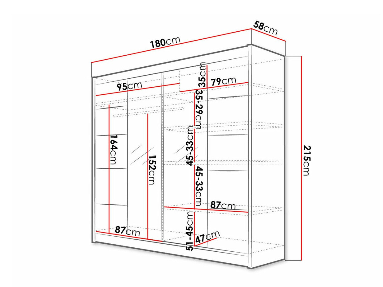 Шкаф Closico 154 (Чёрный + Artisan дуб)