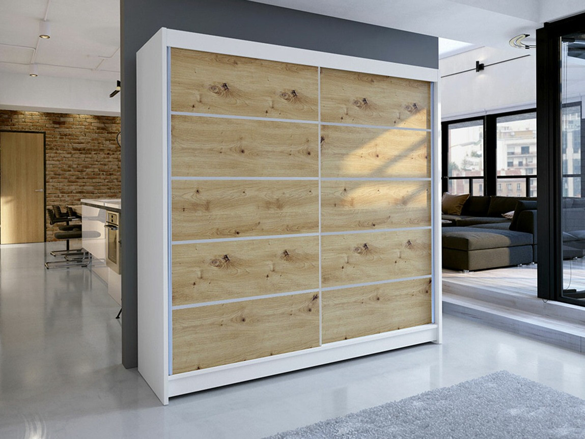 Skapis Closico 153 (Balts + Artisan ozols)