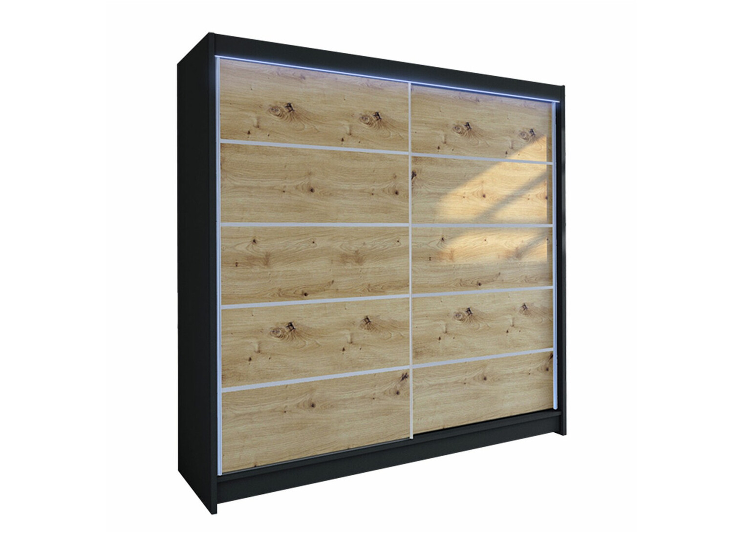 Skapis Closico 153 (Melns + Artisan ozols)