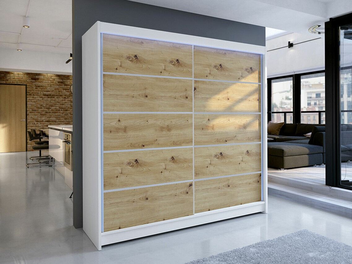Skapis Closico Cavaris IV (Balts + Artisan ozols)