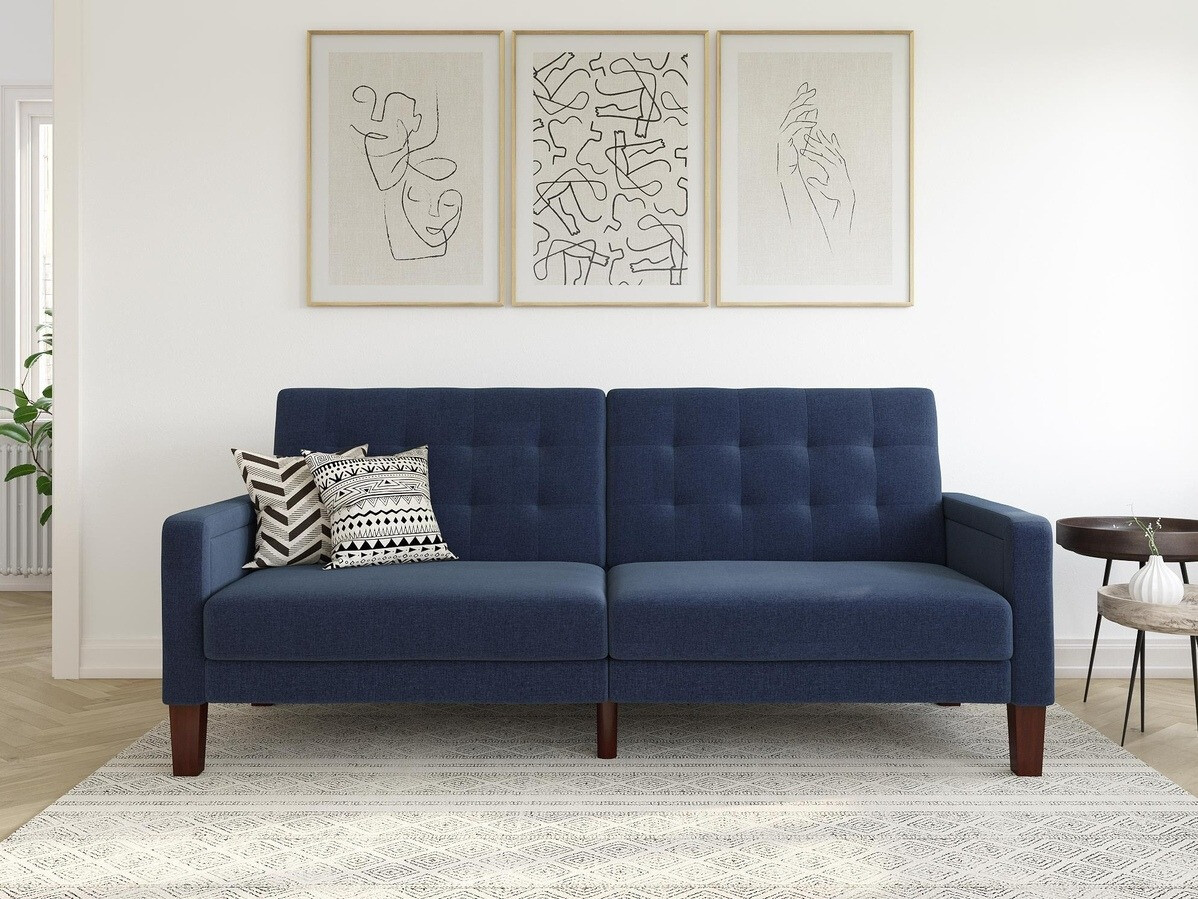 Dīvāns gulta Tulsa 128 (Tumši zils)