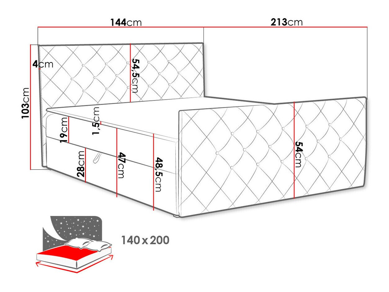 Kontinentālā gulta Baltimore 158 (Magic Velvet 2260)