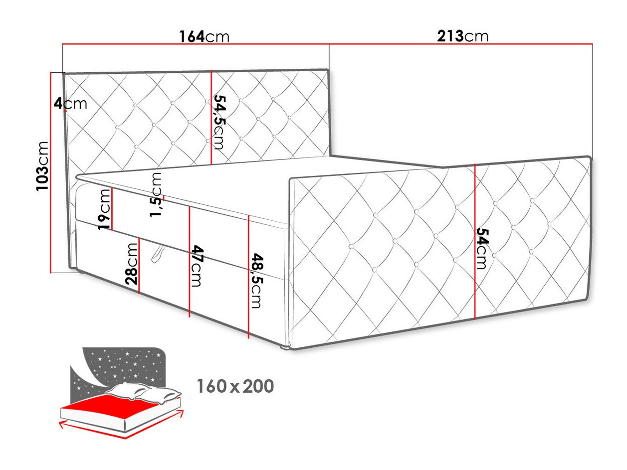 Kontinentālā gulta Baltimore 158 (Amor Velvet 4303)