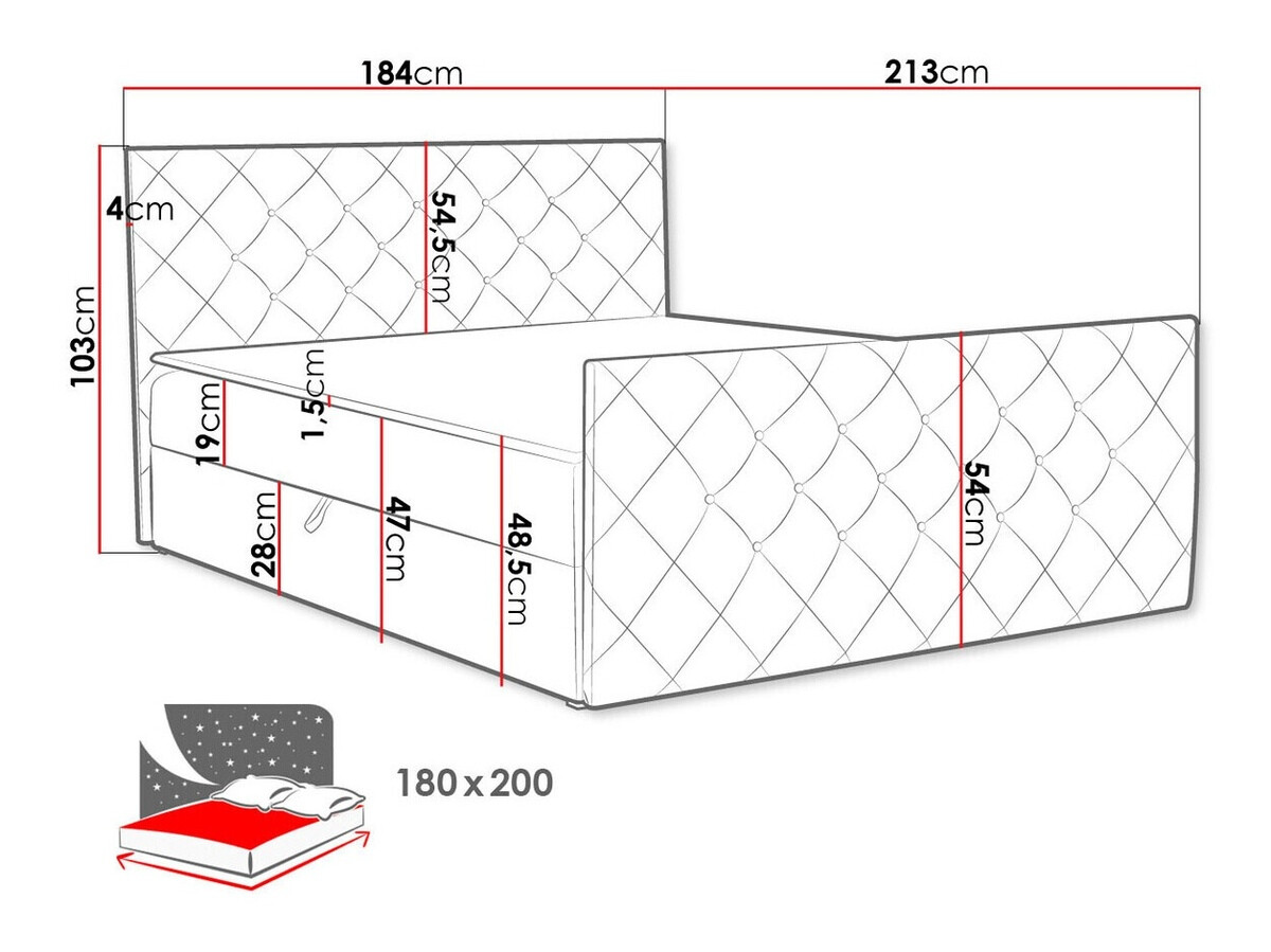 Kontinentālā gulta Baltimore 158 (Amor Velvet 4303)