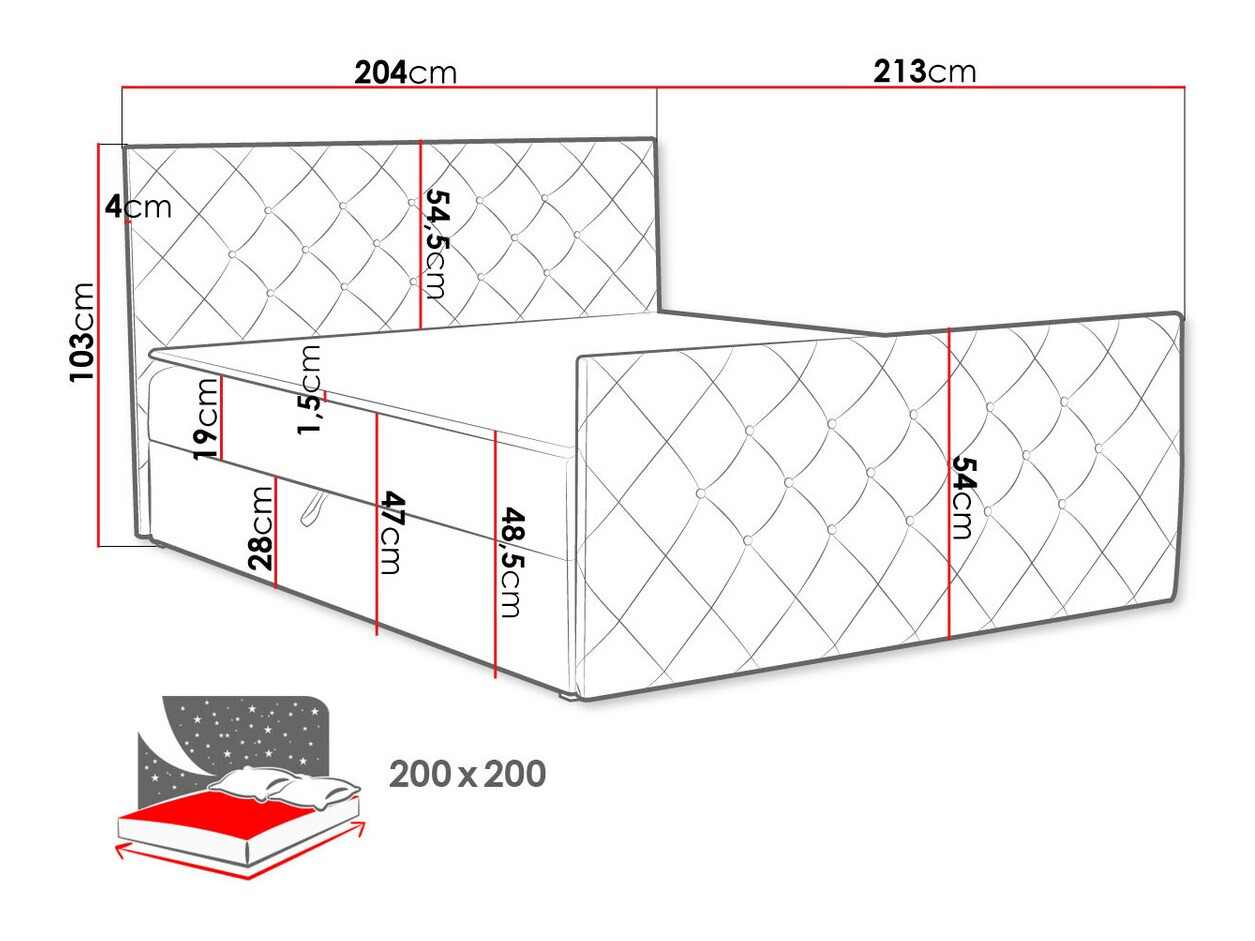 Kontinentālā gulta Baltimore 158 (Amor Velvet 4303)