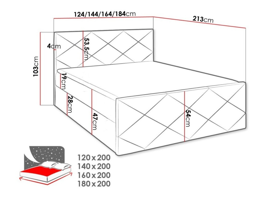 Континентальная кровать Baltimore 155 (Soft 010a)