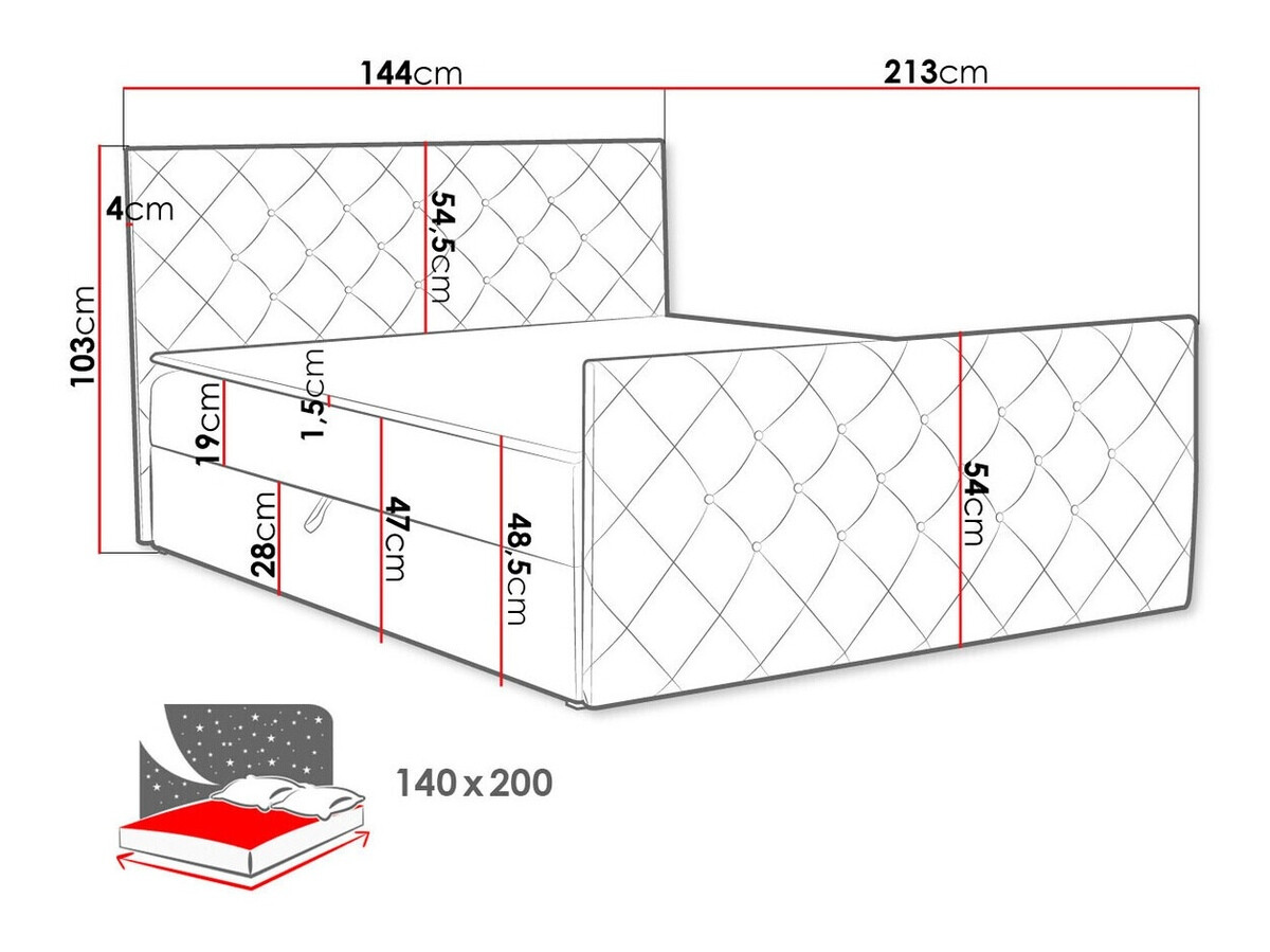Континентальная кровать Baltimore 158 (Amor Velvet 4303)