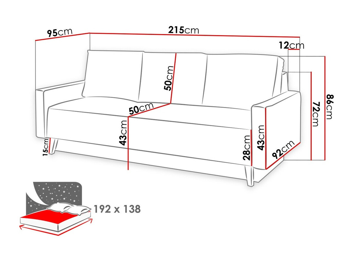 Dīvāns gulta Etrmoru 135