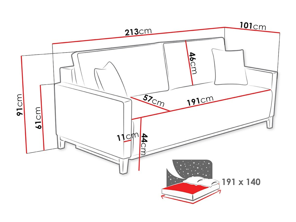 Диван-кровать Kingsport 107 (Malmo 41 + Mura 0105-003-10)