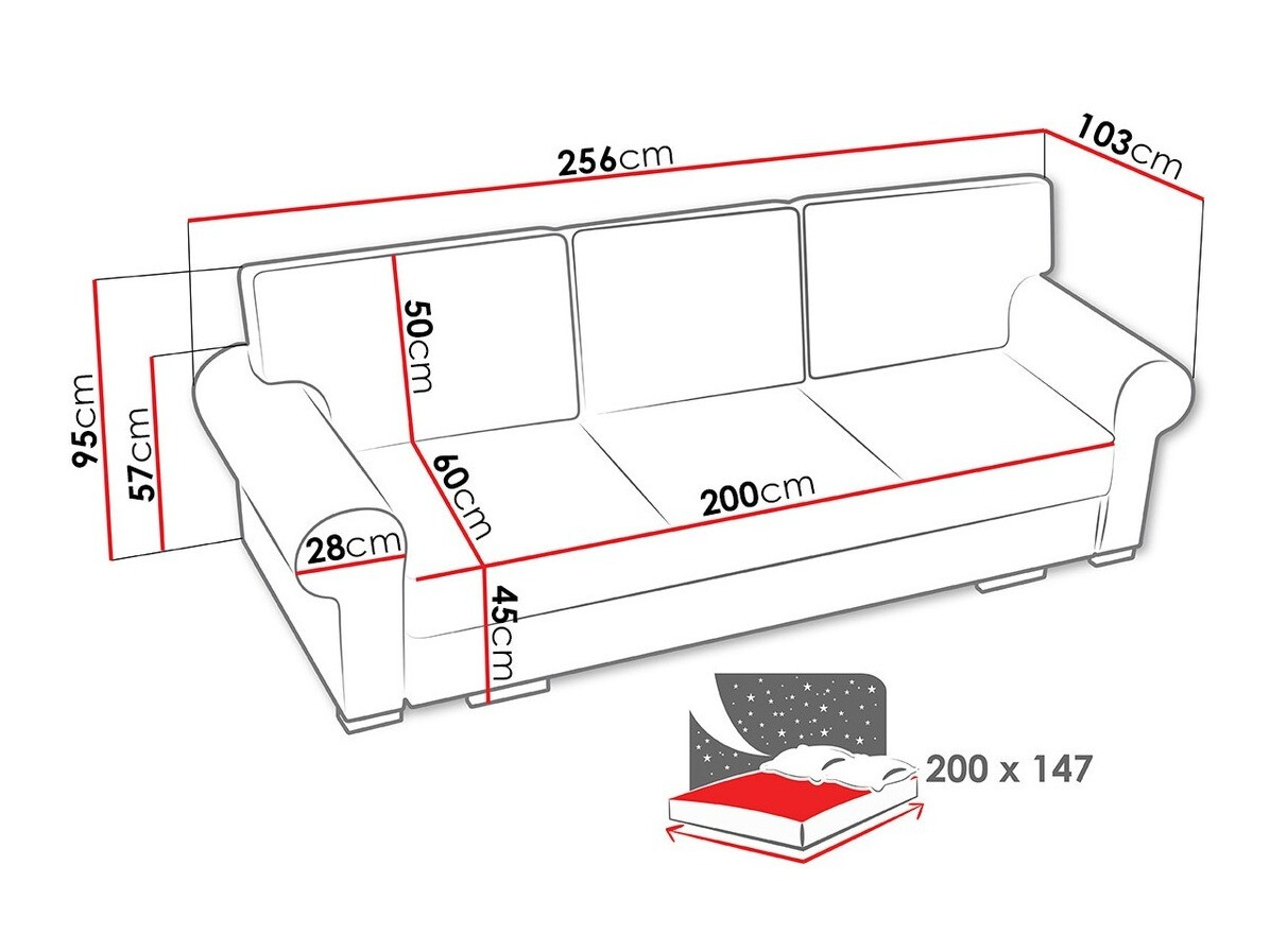 Dīvāns gulta Kingsport 108