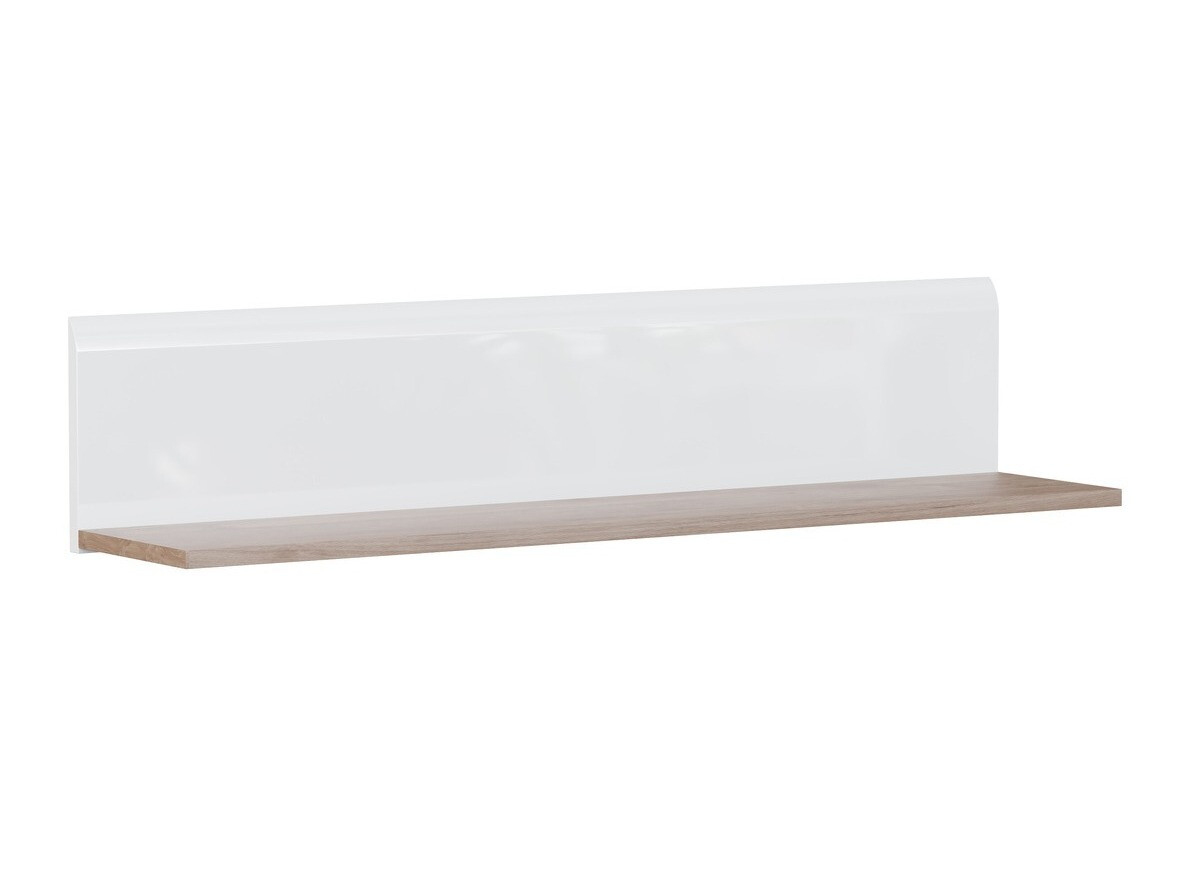 Настенная полка Revelmi 108 (Дуб + Глянцевый белый)
