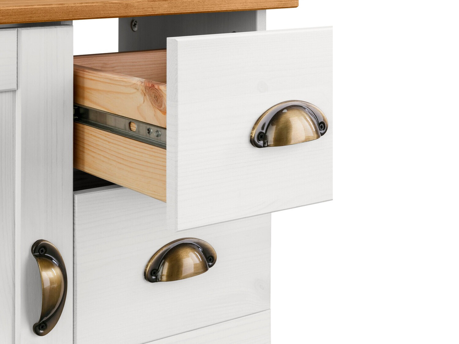 Stāvošs vannas istabas skapītis izlietnei Serelbu 101 (Balts + Gaiši brūns)