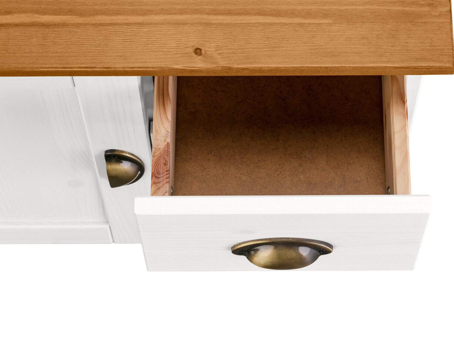 Stāvošs vannas istabas skapītis izlietnei Serelbu 101 (Balts + Gaiši brūns)