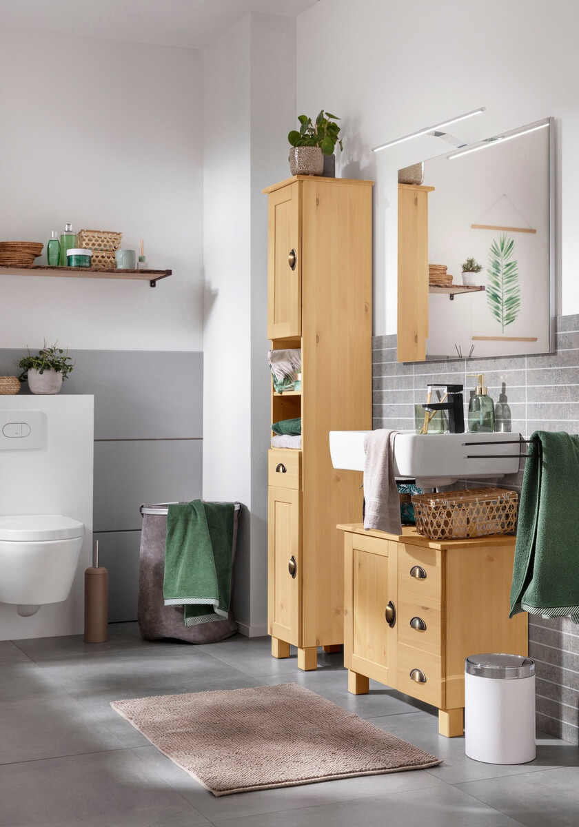 Stāvošs vannas istabas skapītis izlietnei Serelbu 101 (Priede)