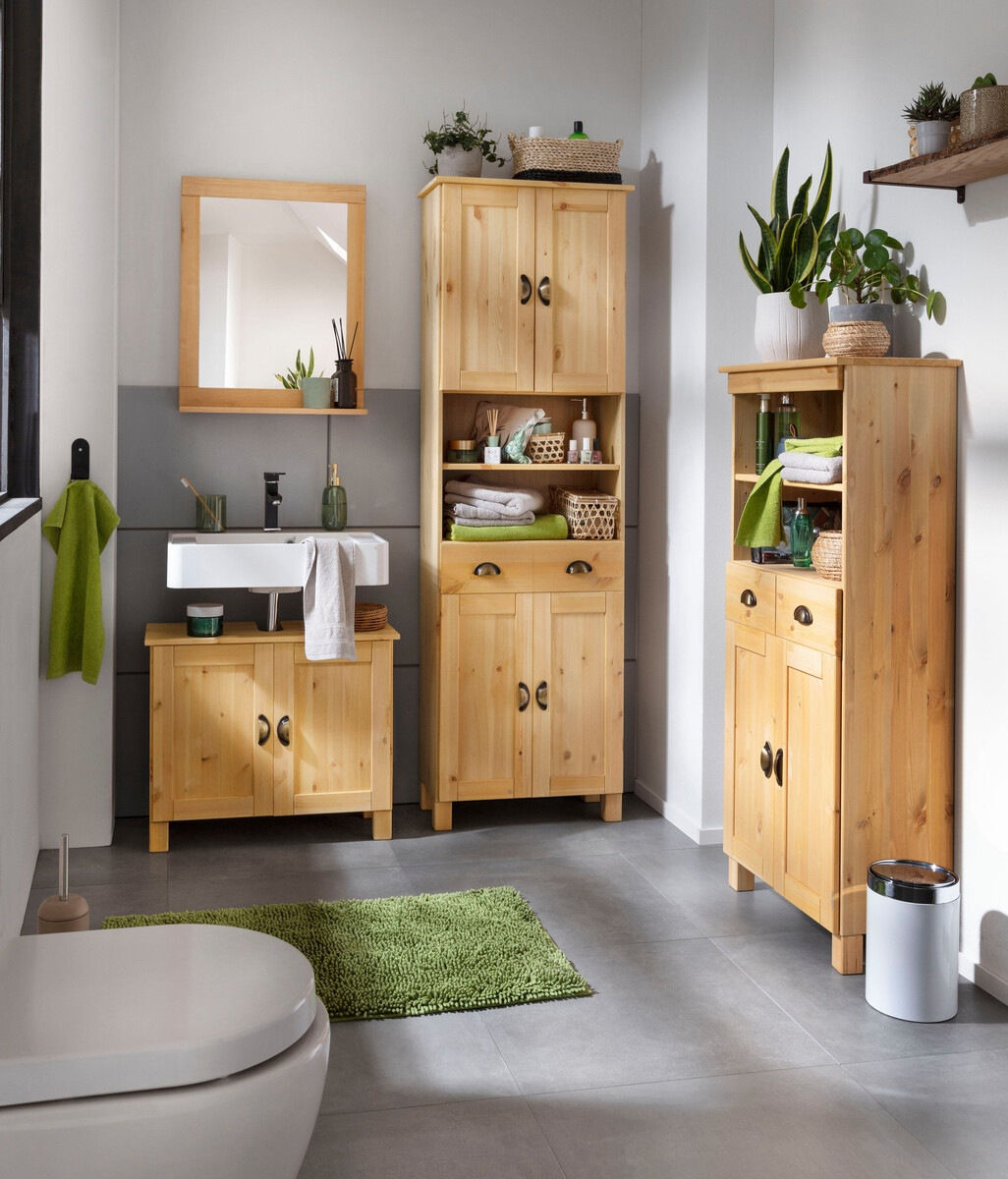 Stāvošs vannas istabas skapītis izlietnei Serelbu 103 (Priede)