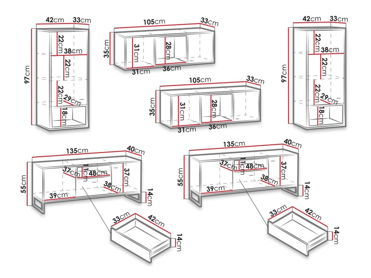 Набор для гостиной Baltesi 113 (Белый + Artisan дуб)