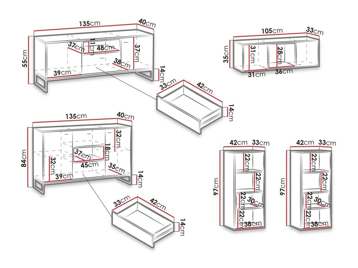 Набор для гостиной Baltesi 114 (Artisan дуб + Чёрный)