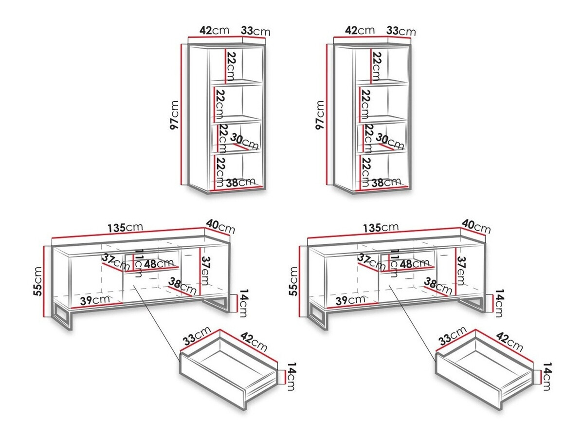 Набор для гостиной Baltesi 115 (Artisan дуб + Чёрный)
