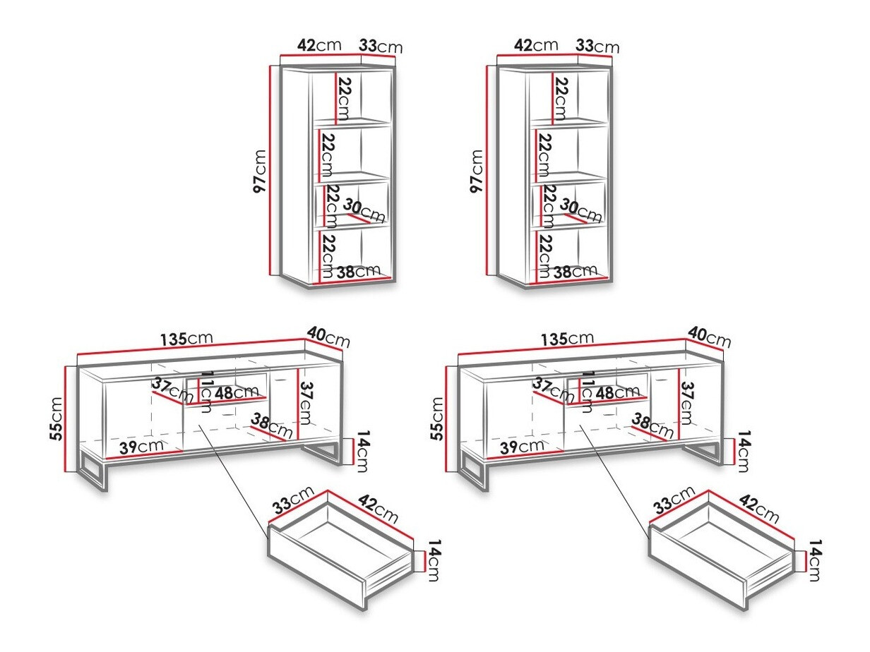 Набор для гостиной Baltesi 115 (Белый + Artisan дуб)