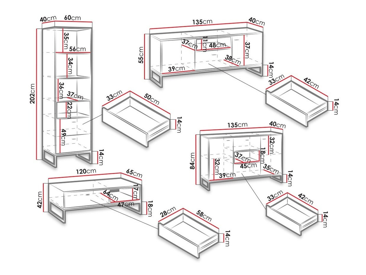 Viesistabas komplekts Baltesi 109 (Balts + Artisan ozols)