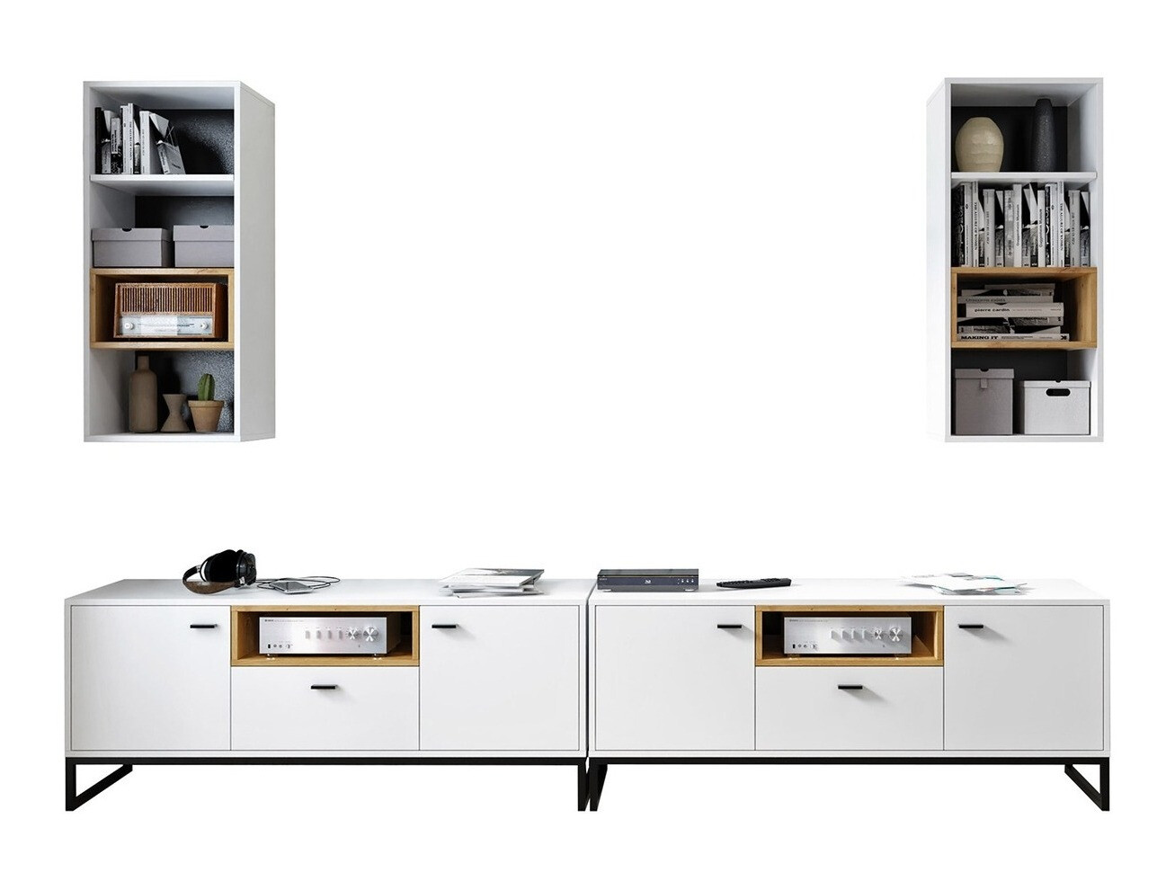 Viesistabas komplekts Baltesi 115 (Balts + Artisan ozols)