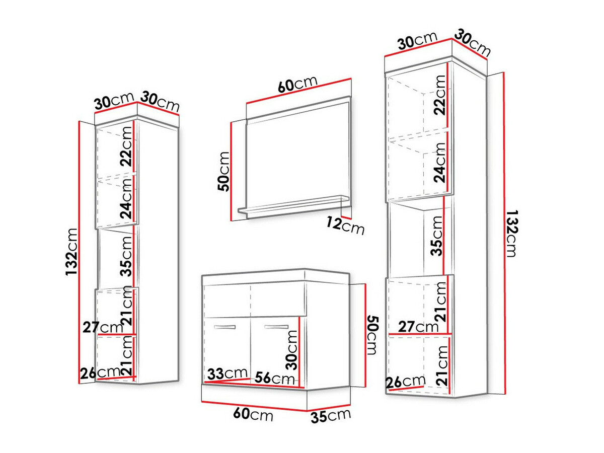 Набор для ванной комнаты Sarasota 123 (Орех)