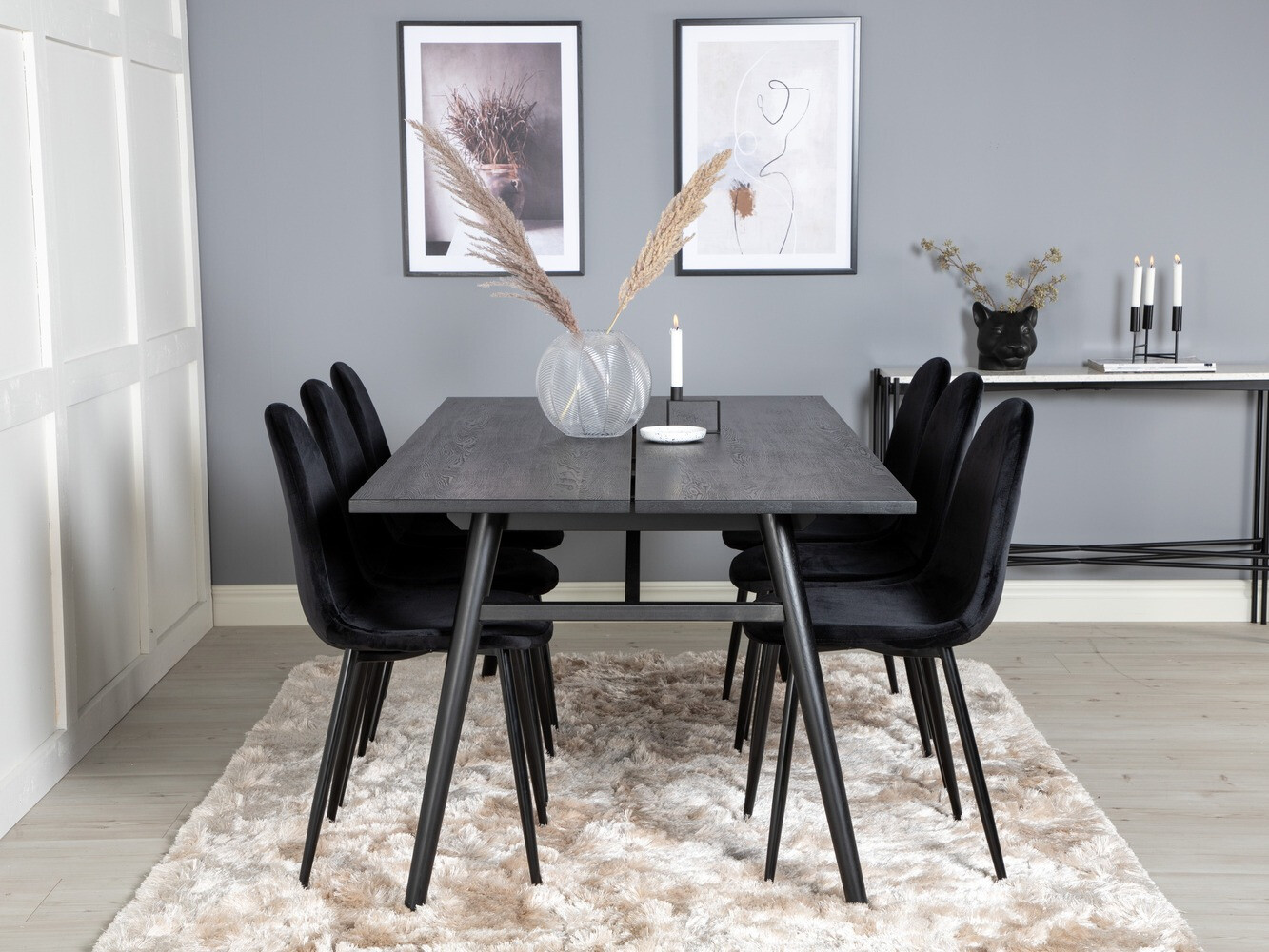 Ēdamistabas komplekts Dallas 1786 (Melns)