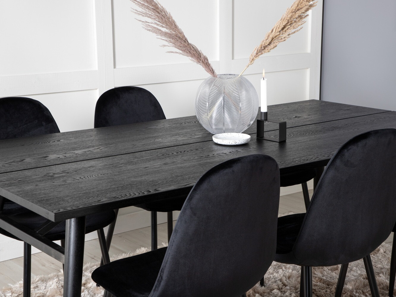Ēdamistabas komplekts Dallas 1786 (Melns)