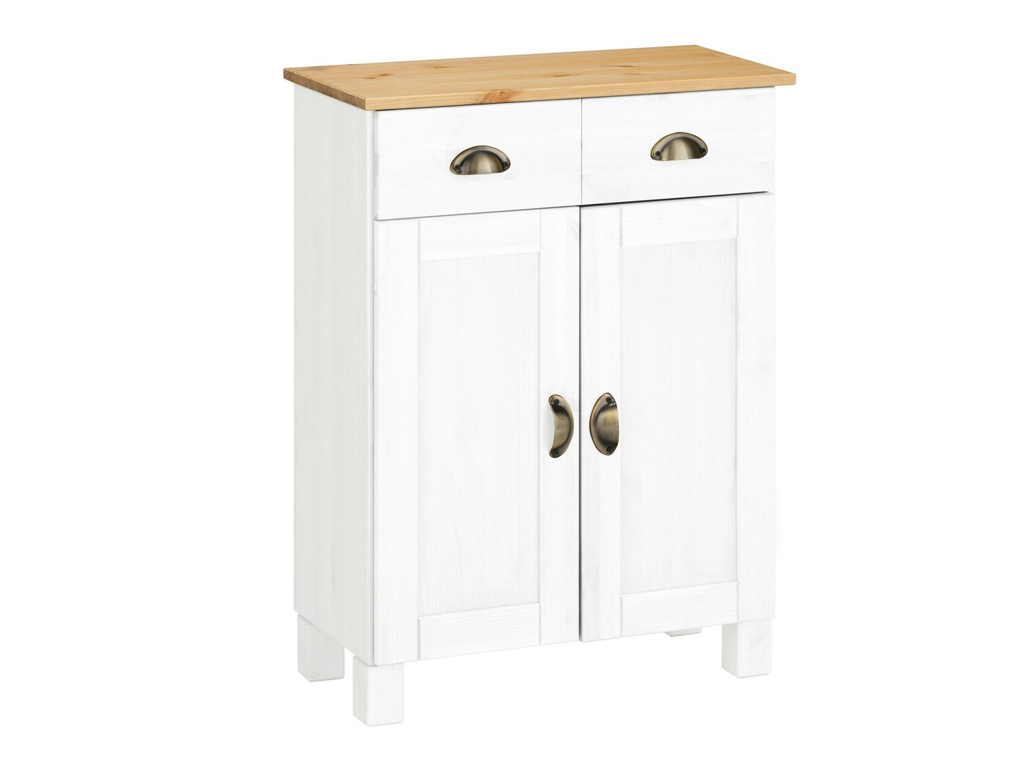 Stāvošs vannas skapītis Serelbu 104 (Balts + Gaiši brūns)