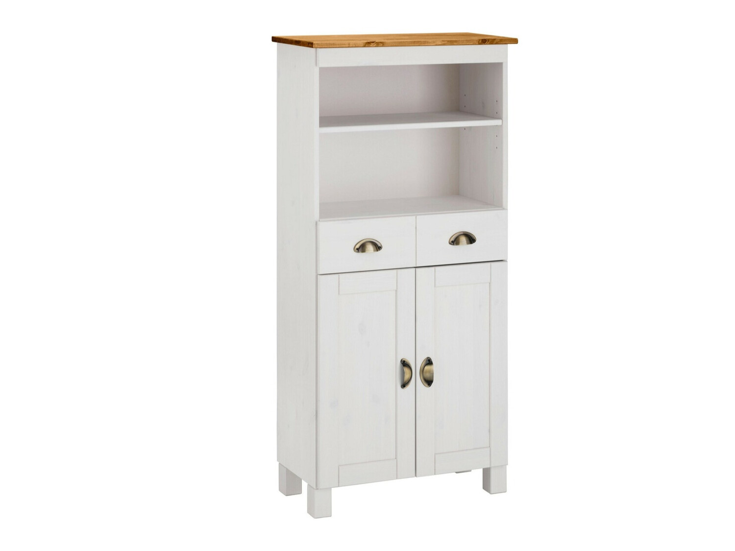 Stāvošs vannas skapītis Serelbu 105 (Balts + Gaiši brūns)