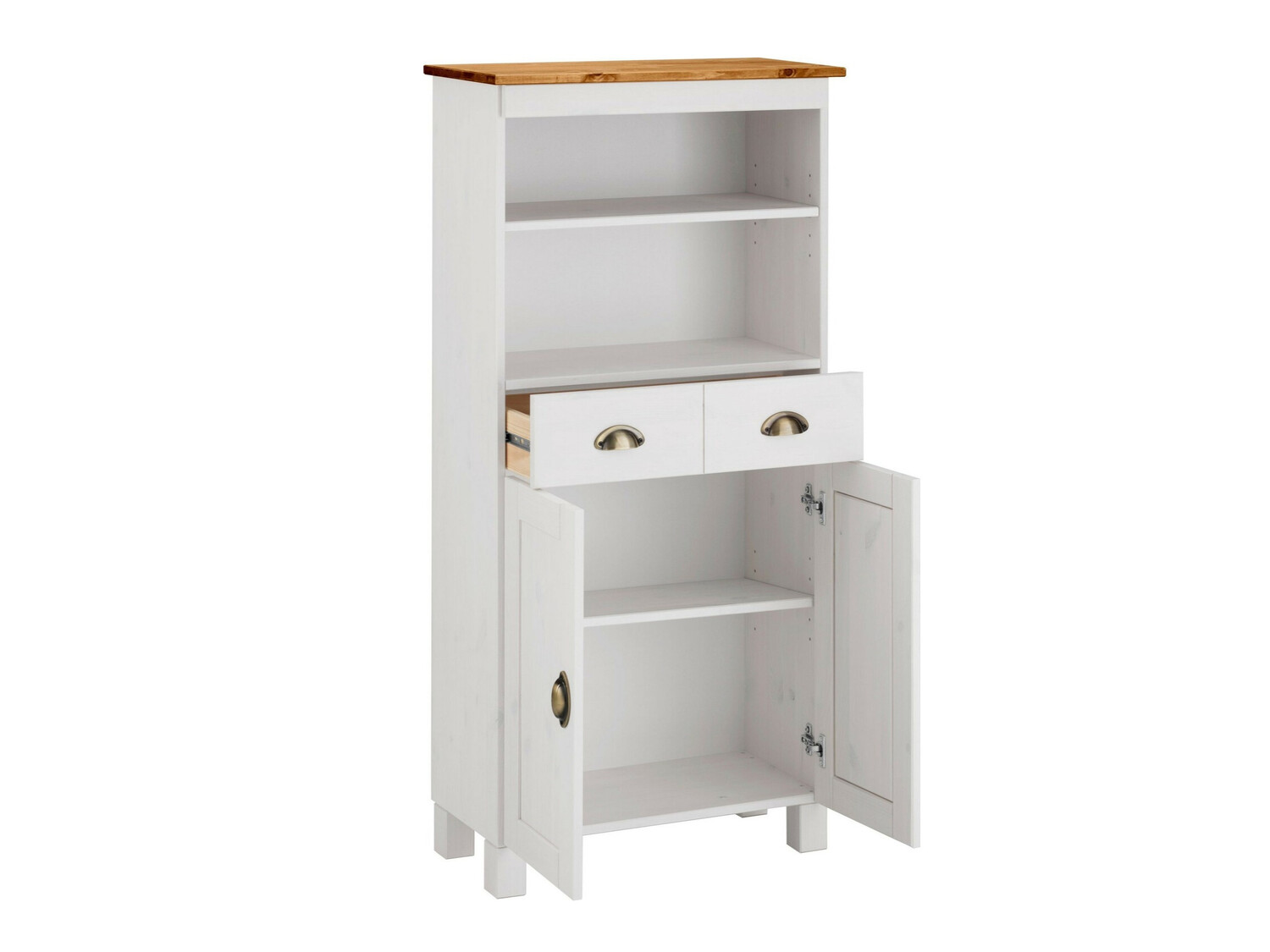 Stāvošs vannas skapītis Serelbu 105 (Balts + Gaiši brūns)