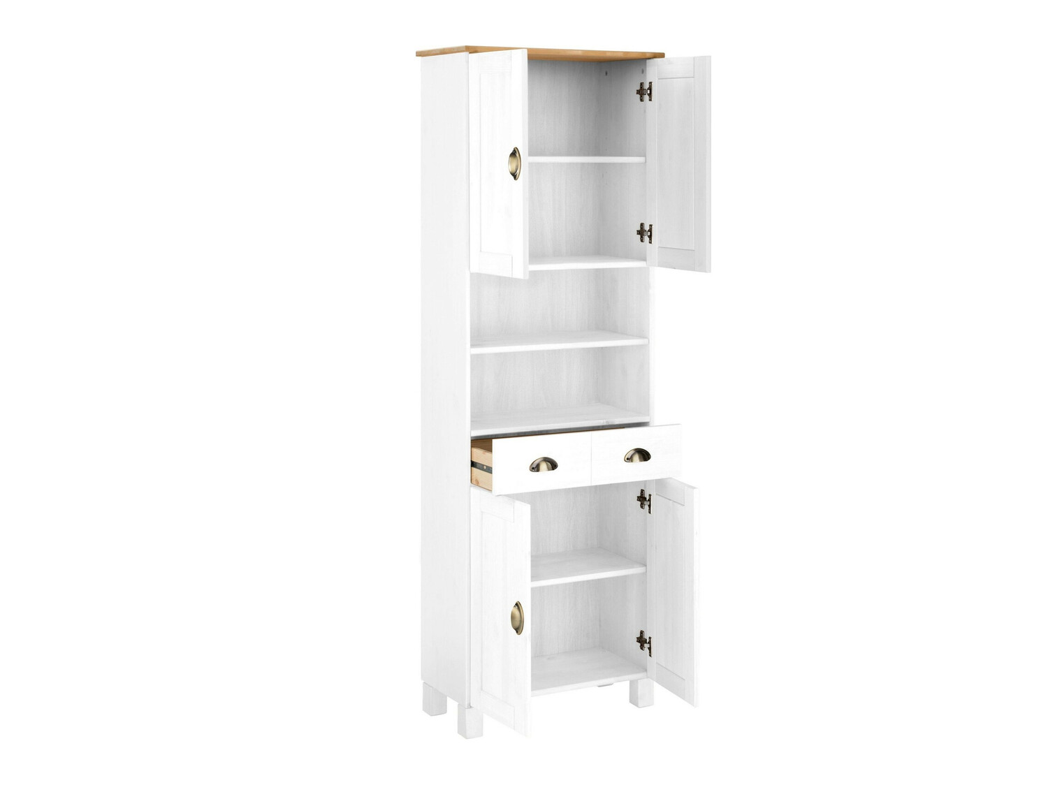 Stāvošs vannas skapītis Serelbu 106 (Balts + Gaiši brūns)